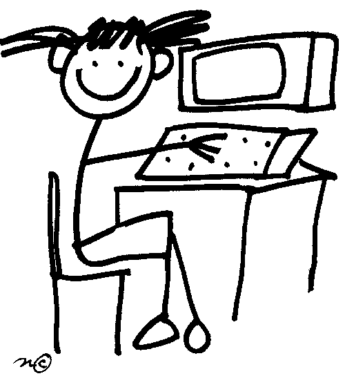 computer lab clipart black and white